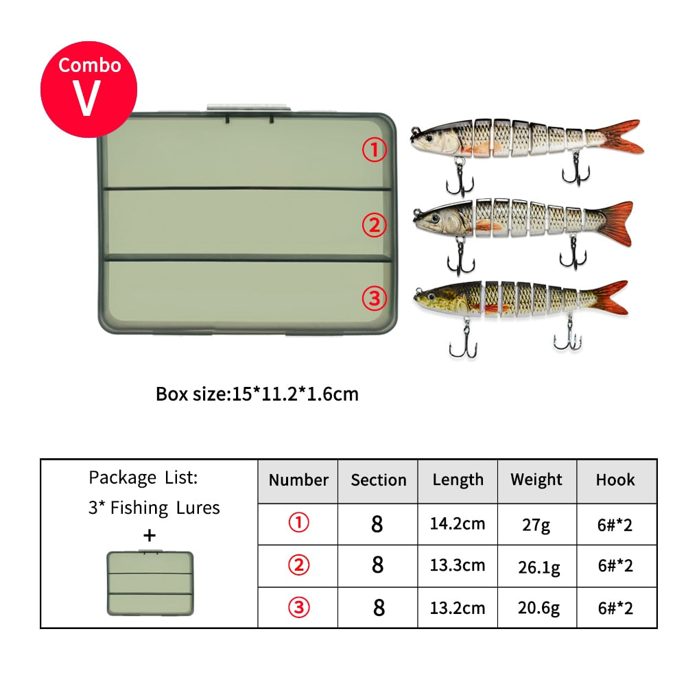 ODS 3pcs 14.2cm 27g Sinking Pike Lures