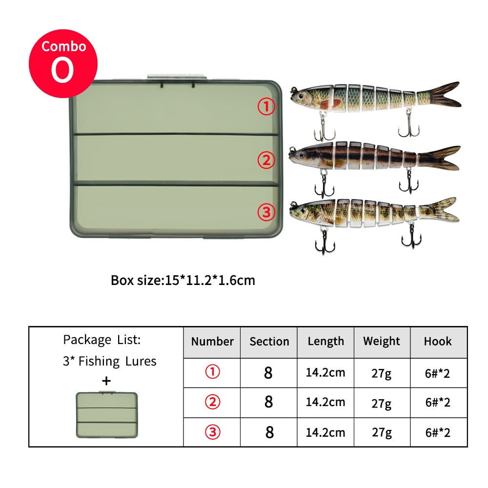 ODS 3pcs 14.2cm 27g Sinking Pike Lures