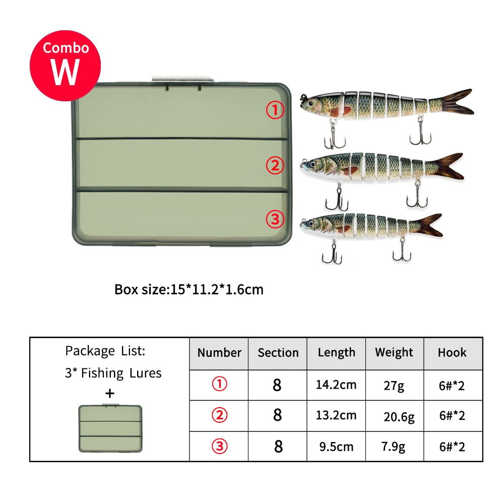 ODS 3pcs 14.2cm 27g Sinking Pike Lures