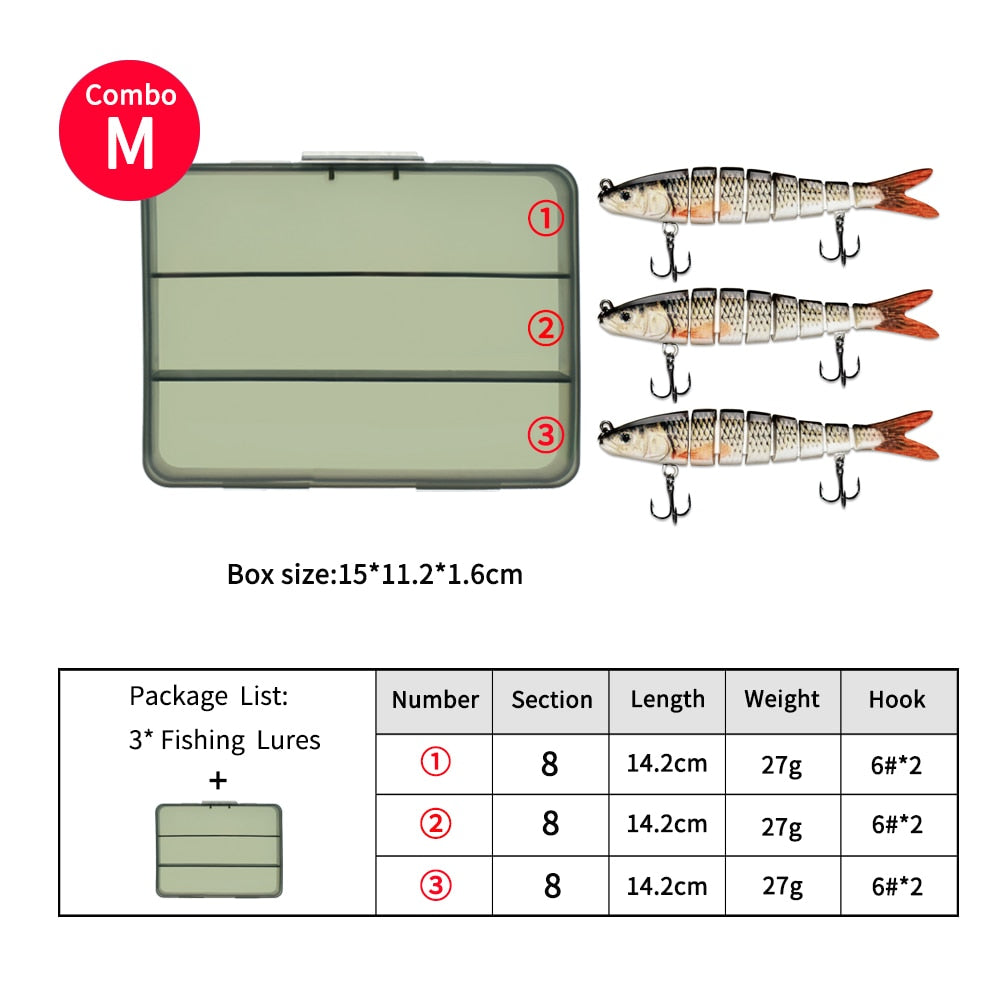 ODS 3pcs 14.2cm 27g Sinking Pike Lures