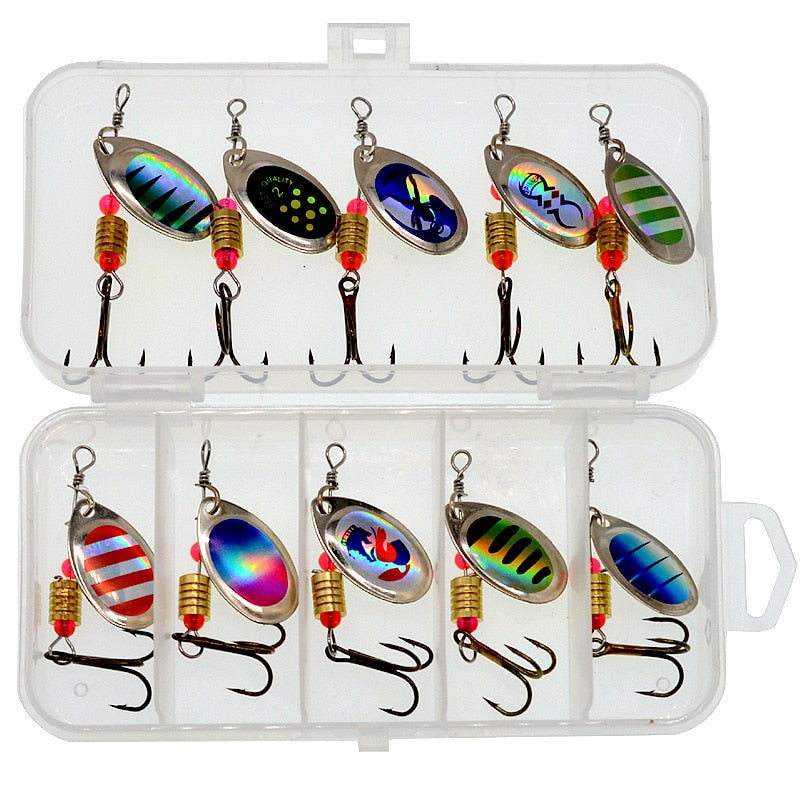 10pcs Selection Of Spinners For Pike, Perch, Trout
