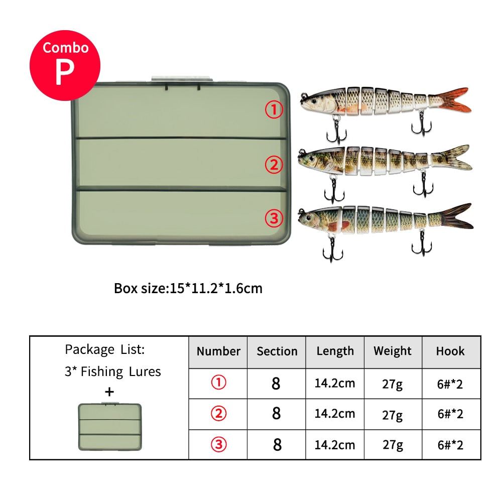 ODS 3pcs 14.2cm 27g Sinking Pike Lures