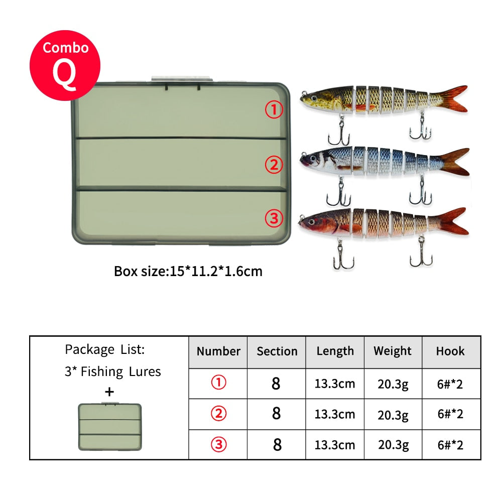 ODS 3pcs 14.2cm 27g Sinking Pike Lures