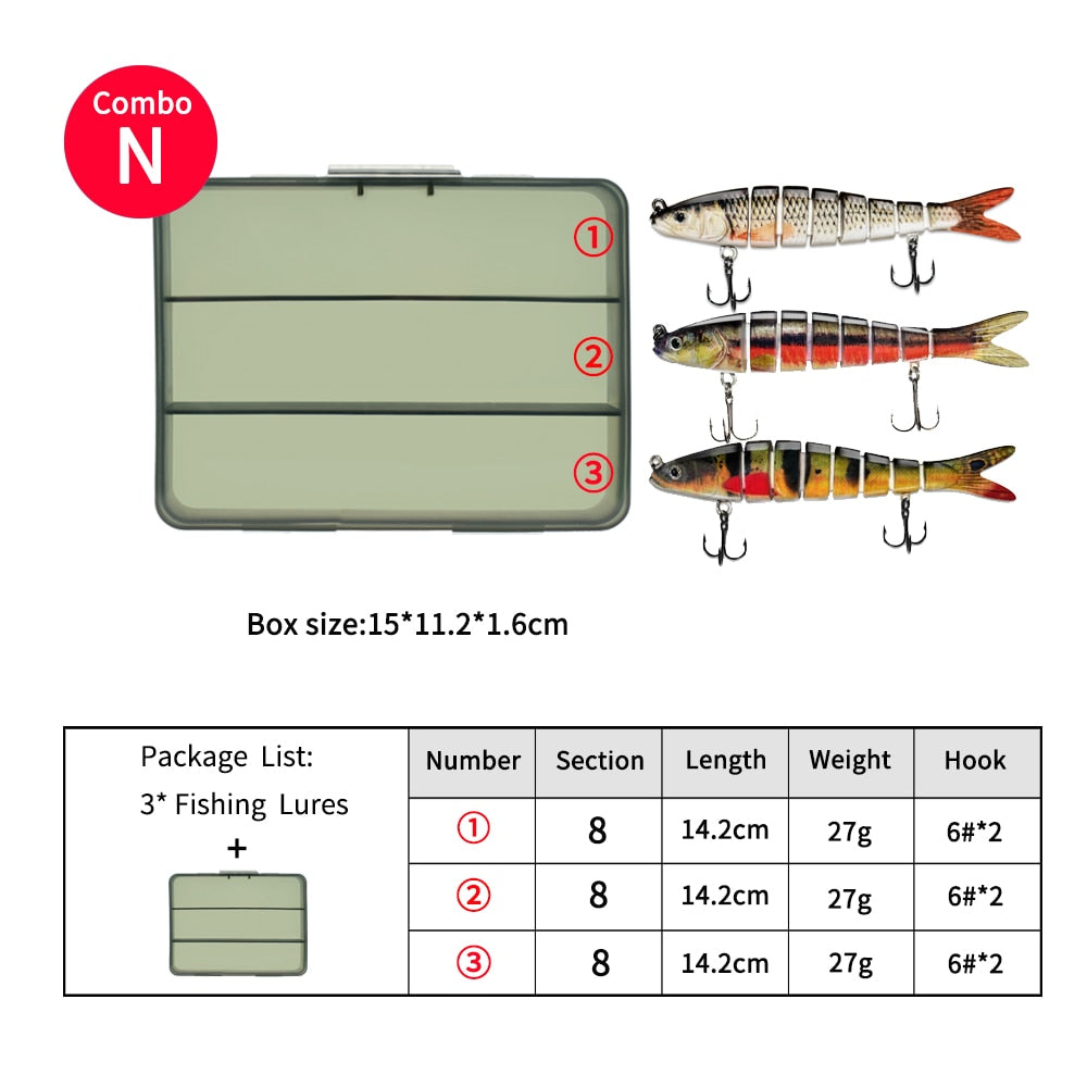 ODS 3pcs 14.2cm 27g Sinking Pike Lures