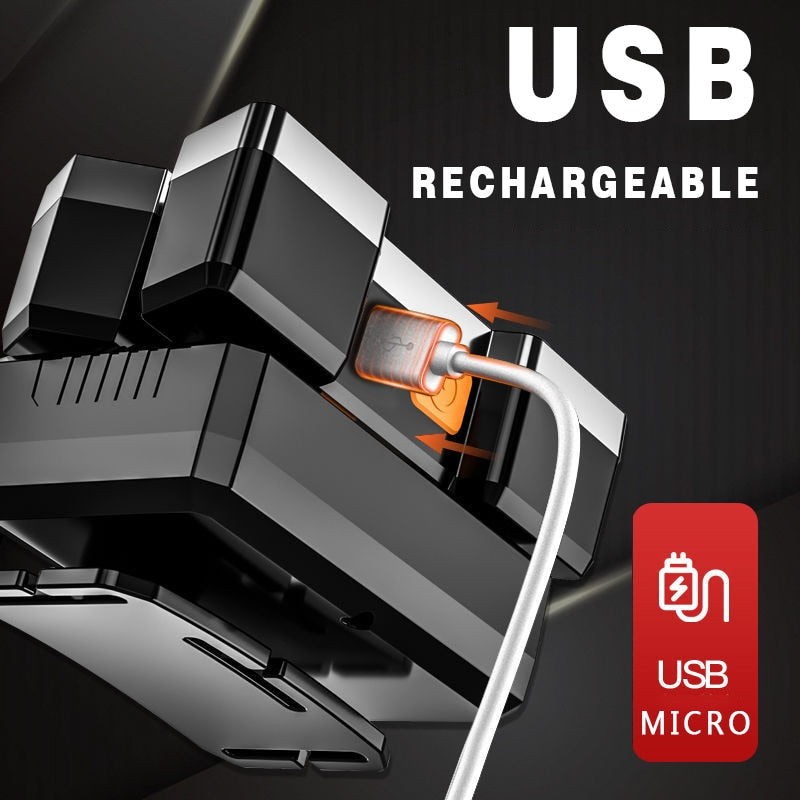 5W LED Headtorch With a Built in Rechargeable Battery Comes with a USB Cable and Car Charger Adapter