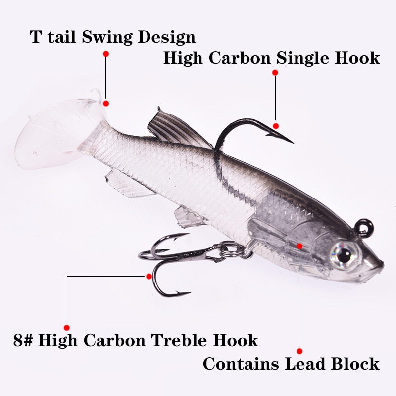 5pcs 12g Artificial Rubber Baits for Pike