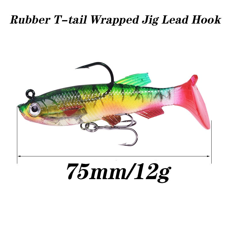 5pcs 12g Artificial Rubber Baits for Pike