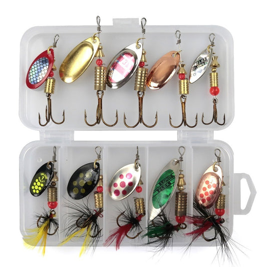 10pcs Selection Of Spinners For Pike, Perch, Trout
