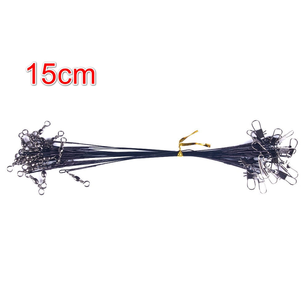 Anti-Bite Steel Wire Leader Available in Length; 15cm, 20cm, 25cm, 30cm